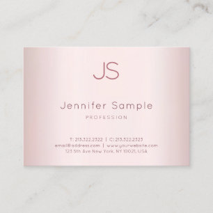 Elegante Rose Gold Modernes Minimalistisches Monog Visitenkarte