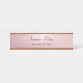 Elegante Rose Gold Modernes Template Beruflich Schreibtischnamensplakette (Vorderseite )