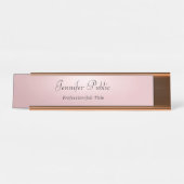 Elegante Rose Gold Modernes Template Beruflich Schreibtischnamensplakette (Vorderseite )