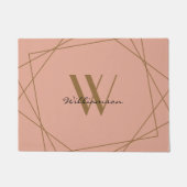 Elegante Rose Gold Monogram Add Name Script Fußmatte (Vorderseite)