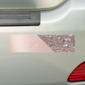 Elegante Rose Gold Monogram Autoaufkleber (Auf Auto)