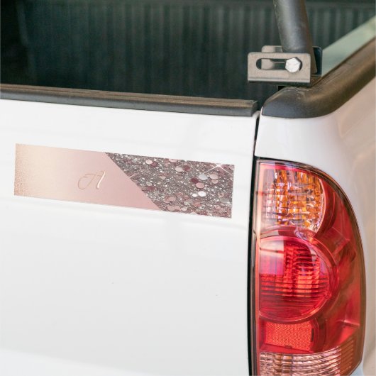 Elegante Rose Gold Monogram Autoaufkleber (Auf Lkw)