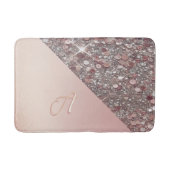 Elegante Rose Gold Monogram Badematte (Vorderseite)