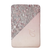 Elegante Rose Gold Monogram Badematte (Vorderseite Vertikal)