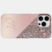 Elegante Rose Gold Monogram Case-Mate iPhone Hülle (Rückseite (Horizontal))