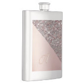 Elegante Rose Gold Monogram Classic Flask Flachmann (Rechts)