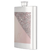 Elegante Rose Gold Monogram Classic Flask Flachmann (Links)