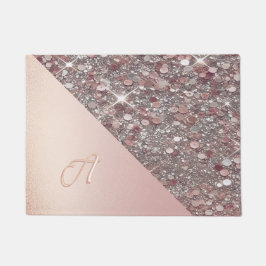 Elegante Rose Gold Monogram Fußmatte