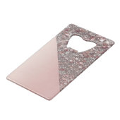 Elegante Rose Gold Monogram Geldbeutel Flaschenöffner (Rückseite Schrägansicht)