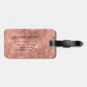 Elegante Rose Gold Monogram Gepäckanhänger (Rückseite horizontal)