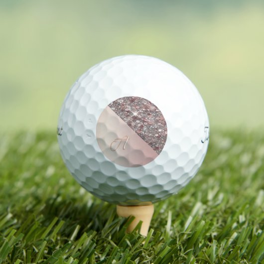Elegante Rose Gold Monogram Golfball (Insitu T-Shirt)
