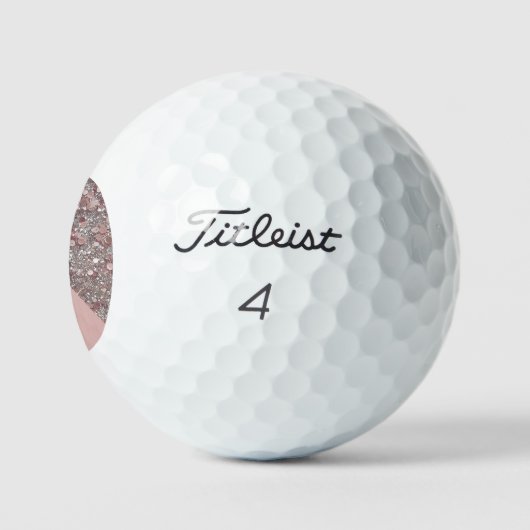 Elegante Rose Gold Monogram Golfball (Logo)