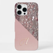 Elegante Rose Gold Monogram iPhone Hülle (Rückseite)