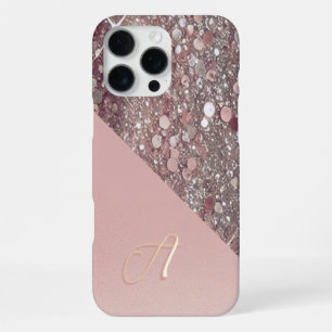 Elegante Rose Gold Monogram iPhone 16 Pro Max Hülle