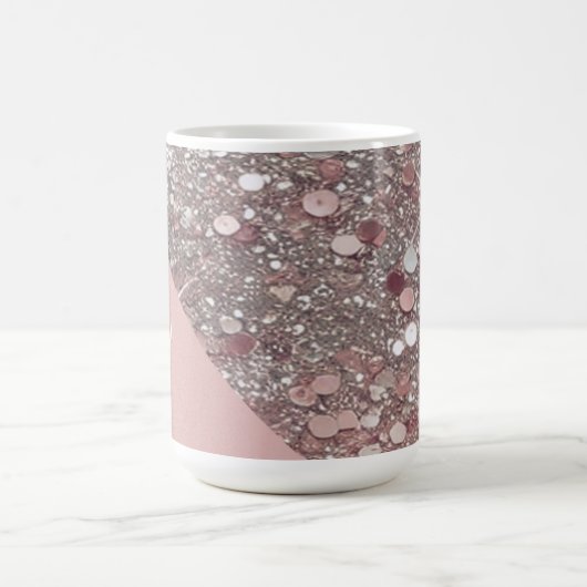 Elegante Rose Gold Monogram Kaffeetasse (Mittel)