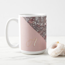 Elegante Rose Gold Monogram Kaffeetasse