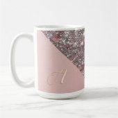 Elegante Rose Gold Monogram Kaffeetasse (Links)