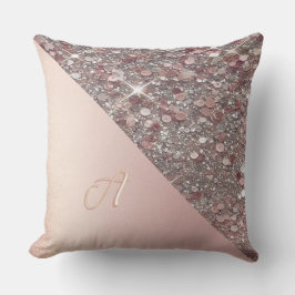 Elegante Rose Gold Monogram Kissen
