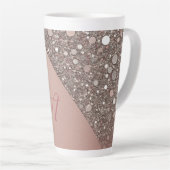 Elegante Rose Gold Monogram Milchtasse (Rechte Ecke)