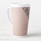 Elegante Rose Gold Monogram Milchtasse (Linke Ecke)