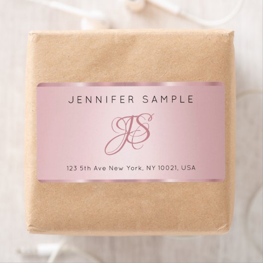 Elegante Rose Gold Monogram Modern Simple Template (Insitu)
