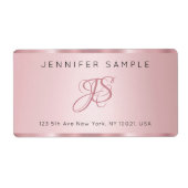 Elegante Rose Gold Monogram Modern Simple Template (Vorne)