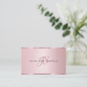 Elegante Rose Gold Monogram Modern Visitenkarte (Stehend Vorderseite)