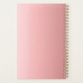 Elegante Rose Gold Monogram Moderne Vorlage Planer (Rückseite)