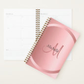 Elegante Rose Gold Monogram Moderne Vorlage Planer (Anzeige)