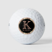Elegante Rose Gold Monogram / Name Golfball (Vorderseite)