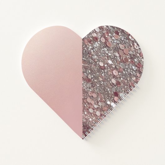 Elegante Rose Gold Monogram Notizblock (Rückseite)