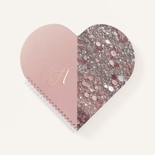 Elegante Rose Gold Monogram Notizblock (Vorderseite)