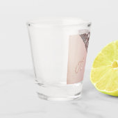 Elegante Rose Gold Monogram Schnapsglas (Links)