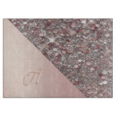 Elegante Rose Gold Monogram Schneidebrett (Vorderseite)
