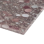 Elegante Rose Gold Monogram Schneidebrett (Ecke)