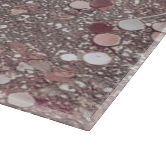 Elegante Rose Gold Monogram Schneidebrett (Ecke)