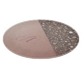 Elegante Rose Gold Monogram Schneidebrett (Ecke)