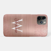 Elegante Rose Gold Monogram Sparkle Case-Mate iPhone Hülle (Rückseite (Horizontal))