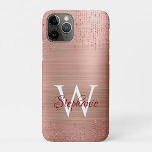 Elegante Rose Gold Monogram Sparkle Case-Mate iPhone Hülle