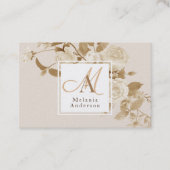 Elegante Rose Gold Monogram Visitenkarte (Vorderseite)