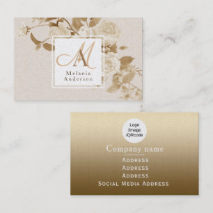 Elegante Rose Gold Monogram Visitenkarte