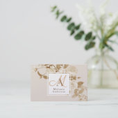 Elegante Rose Gold Monogram Visitenkarte (Stehend Vorderseite)