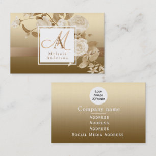 Elegante Rose Gold Monogram Visitenkarte