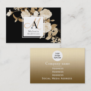 Elegante Rose Gold Monogram Visitenkarte
