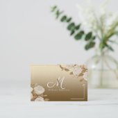 Elegante Rose Gold Monogram Visitenkarte (Stehend Vorderseite)