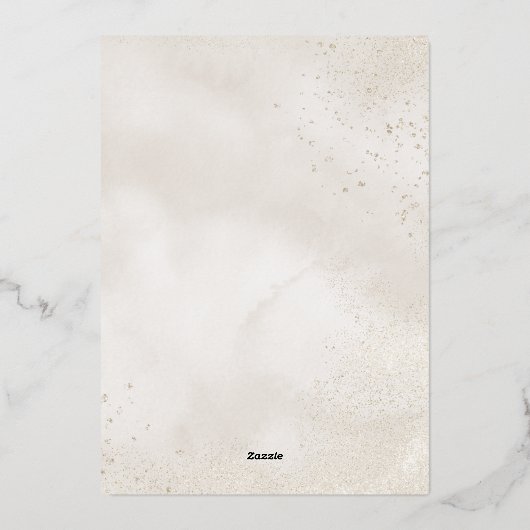 Elegante Rose Gold Monogram Wedding Foil Einladung (Rückseite)