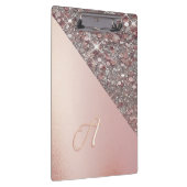Elegante Rose Gold Monogram-Zwischenablage Klemmbrett (Rechts)