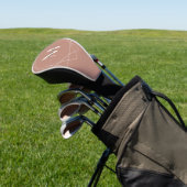 Elegante Rose Gold Monogramm Geometrisches Muster Golf Headcover (In SItu)