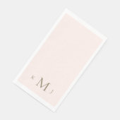Elegante Rosé & Gold Monogramm Hochzeit Serviette (Ecke)