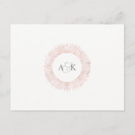 Elegante Rose Gold-Monogramm Save the Date Postkar Ankündigungspostkarte